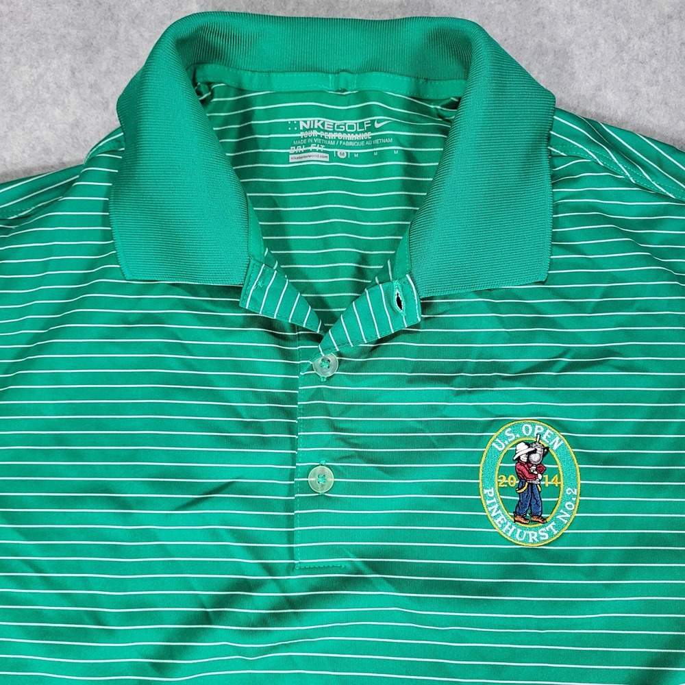 Nike Golf Tour Performance US Open 2014 Short Sleeve Golf Polo Mens Medium Green
